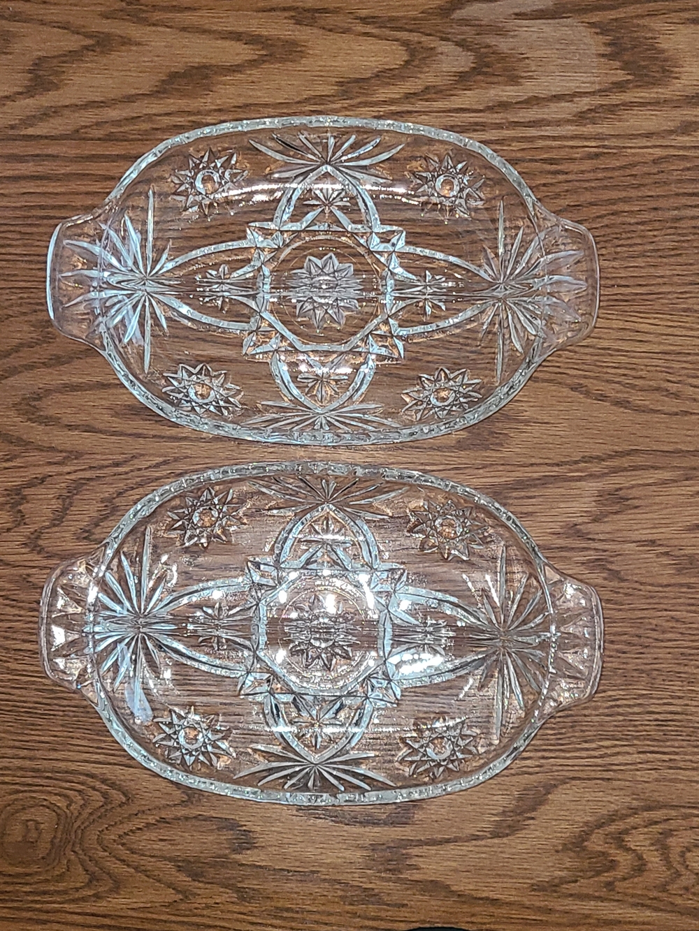 Vintage - Anchor Hocking EAPC Star of David divided relish dishes Set of 2 - Picture 2 of 15